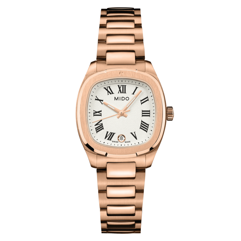 Mido Multifort TV 28 Quartz Rose Gold Ivory Womens Watch M049.110.33.263.00