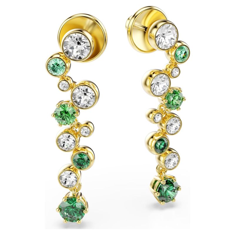 Swarovski Constella Drop-Ohrhänger Verschiedene Schliffe, Grün, 18k vergoldet