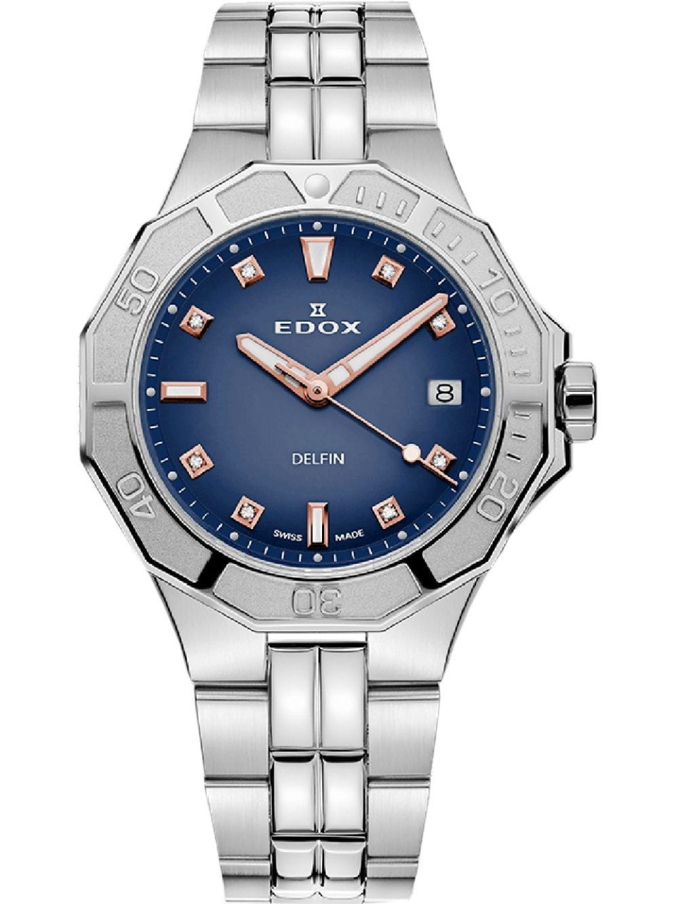 Edox Delfin Diver Date Lady Women's Watch 53020 3M BUDDR