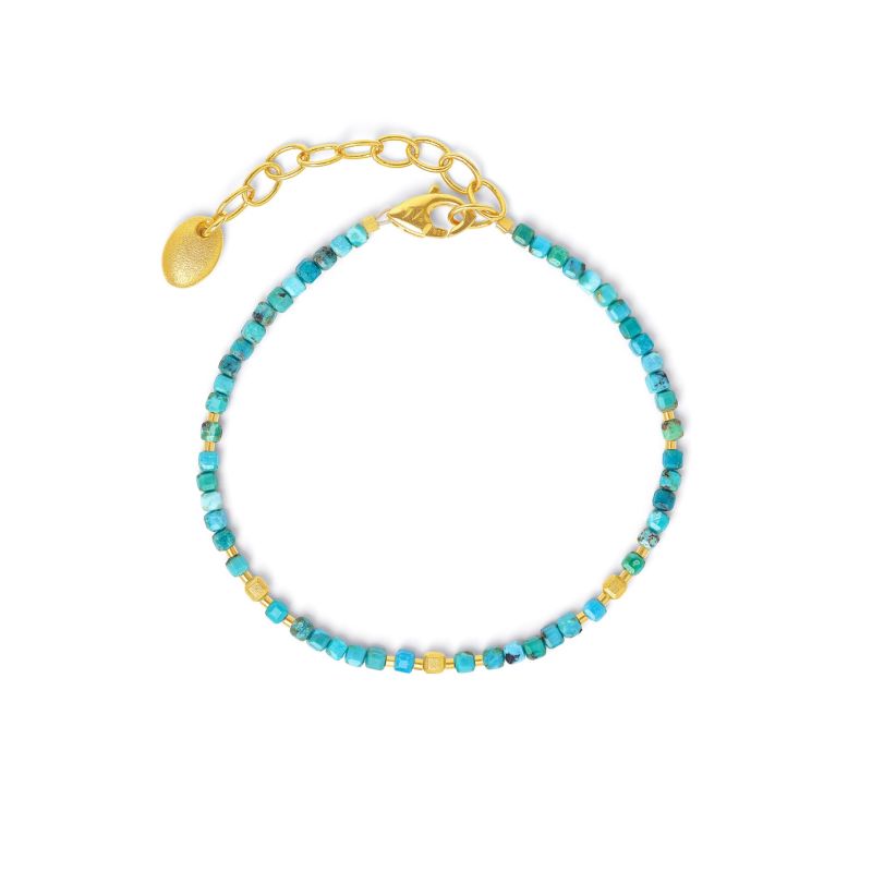 Bernd Wolf bracelet Cuseni design line Cubes, turquoise blue, carabiner clasp