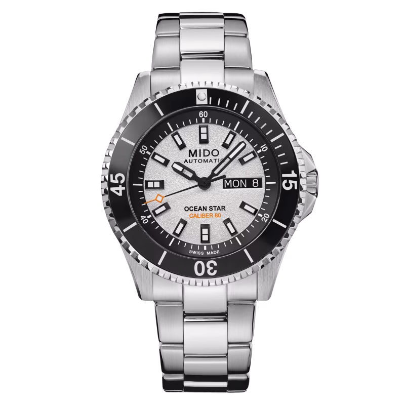 Mido Ocean Star 200, 41mm, automatic, 80-hour power reserve, stainless steel, white men's watch M026.930.11.011.00