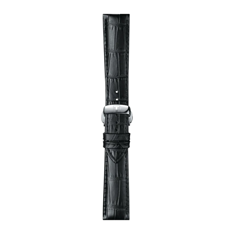 Tissot replacement strap black leather
