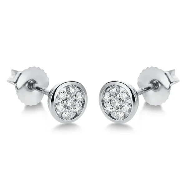 Illusion stud earrings 14kt 585 white gold 0.17ct