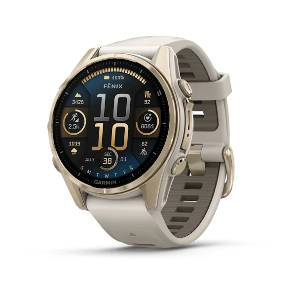 Garmin fēnix® 8 43 mm AMOLED Sapphire Fog Grey/Soft Gold 010-02903-11