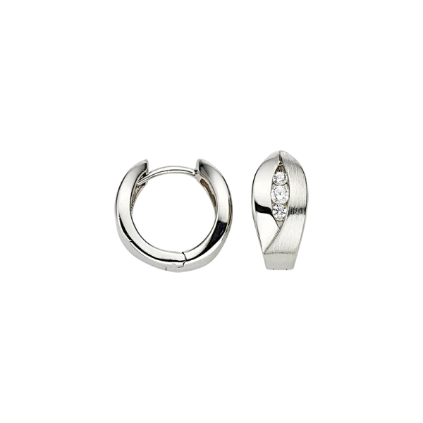 CEM 925 silver hoop earrings with steel spring BCR905257
