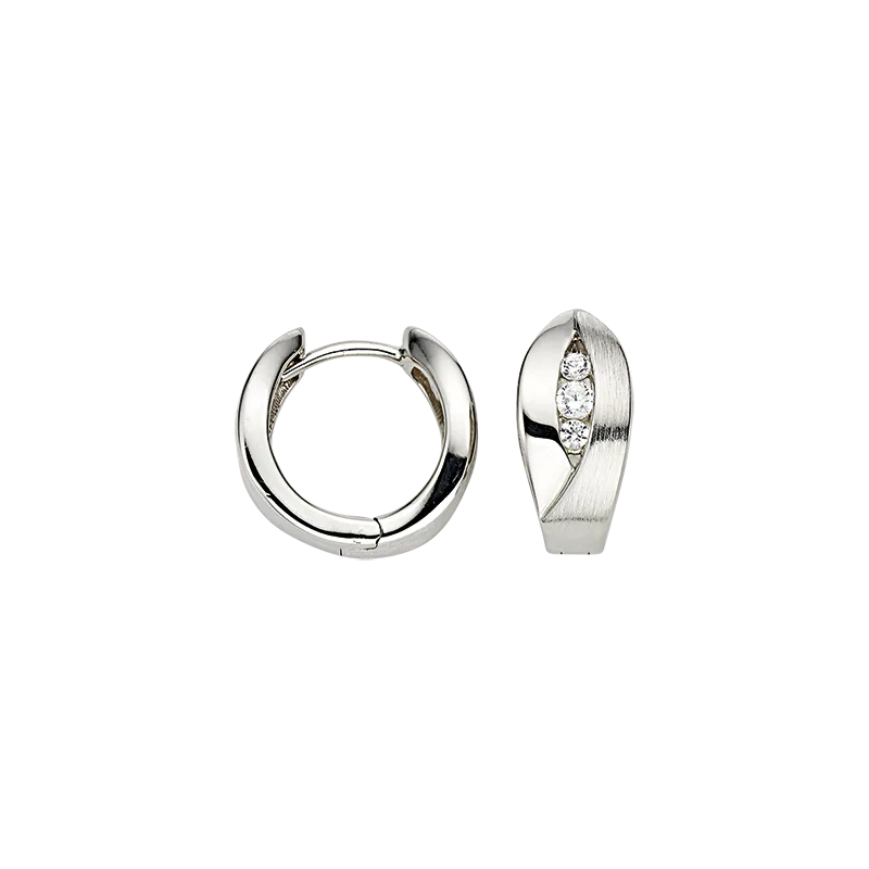 CEM 925 silver hoop earrings with steel spring BCR905255