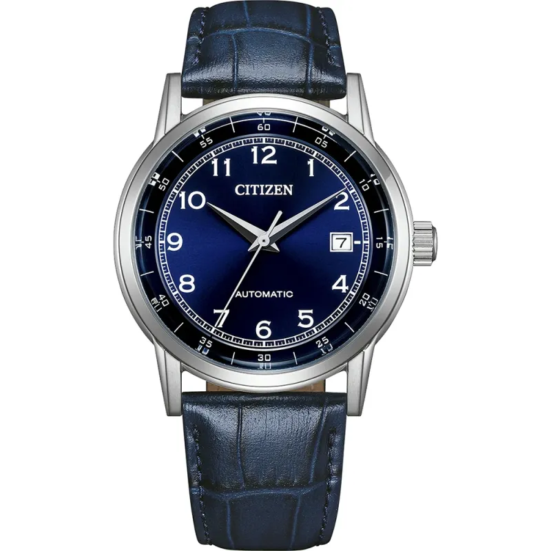 Citizen Automatic Dress Watch Leather Blue, 40mm Men's Watch NJ0210-13L