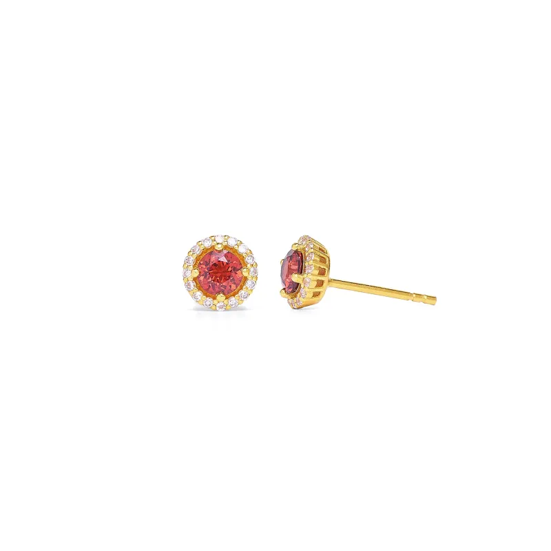 Bernd Wolf Stecker Brinelli's Planeo design line, garnet, 24-karat gold plated