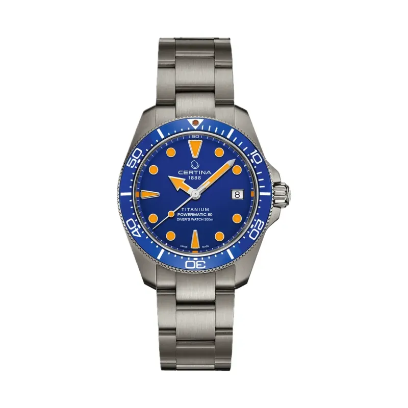 Certina DS Action Diver 38mm Titanium Automatic Blue Ladies' Watch C048.807.44.041.00