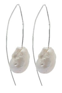 Adriana pearl ear hooks with baroque freshwater pearls F1