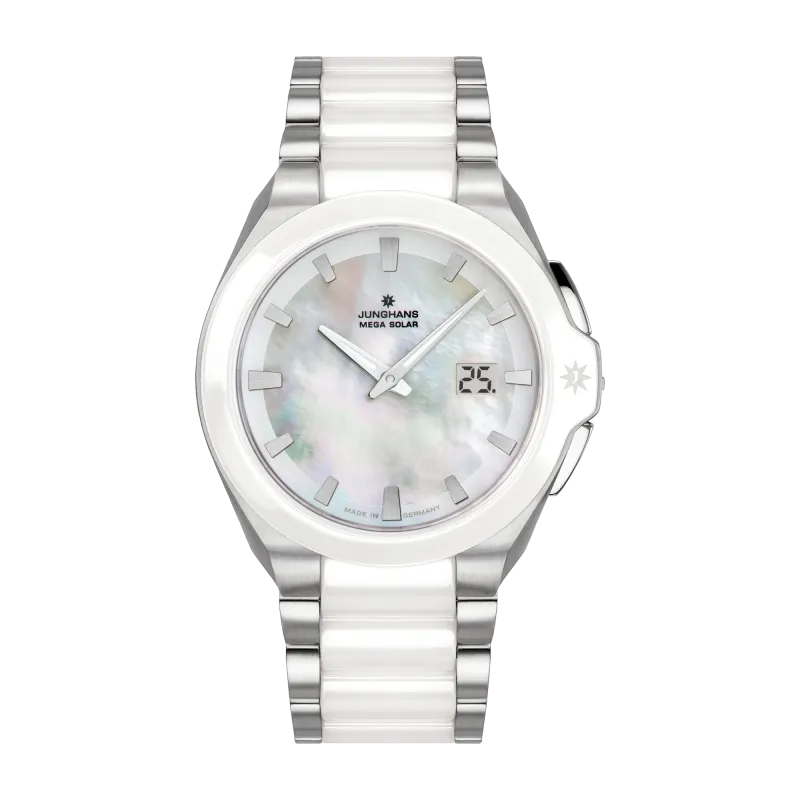 Junghans Spektrum Ladies Radio Solar White Ceramic Womens Watch 15/1601.44
