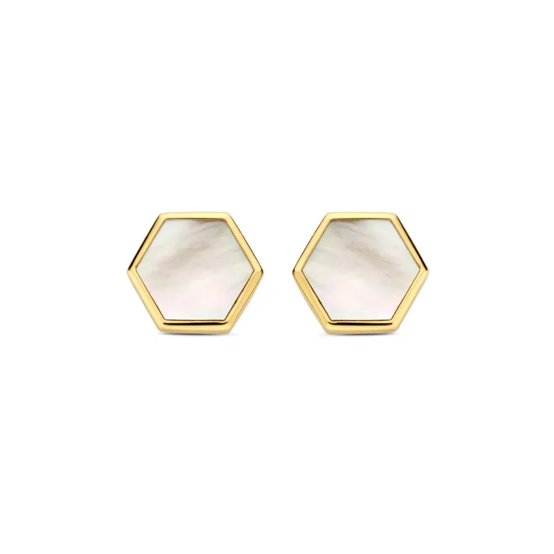 Eolo earrings in 18 carat yellow gold set with mother of pearl 065271N