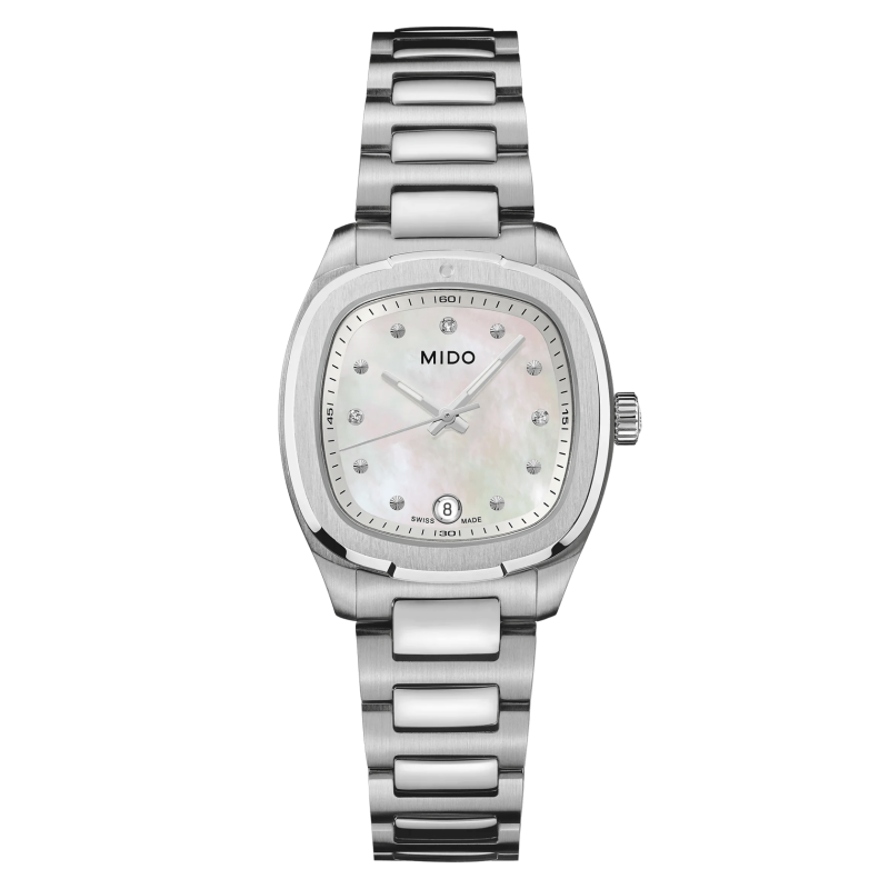 Mido Multifort TV 28 Quartz Mother of Pearl with Diamonds Womens Watch M049.110.11.116.00