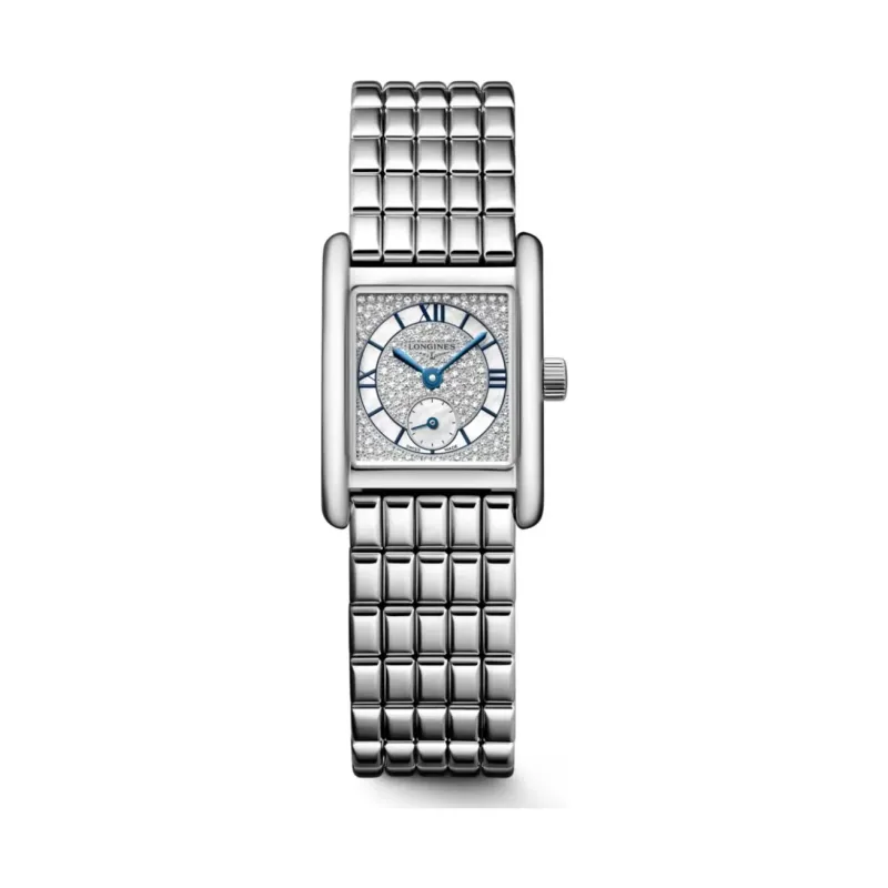 Longines Mini DolceVita 21.5 x 29 mm Quartz Diamonds Mother-of-Pearl Steel Bracelet L5.200.4.87.6