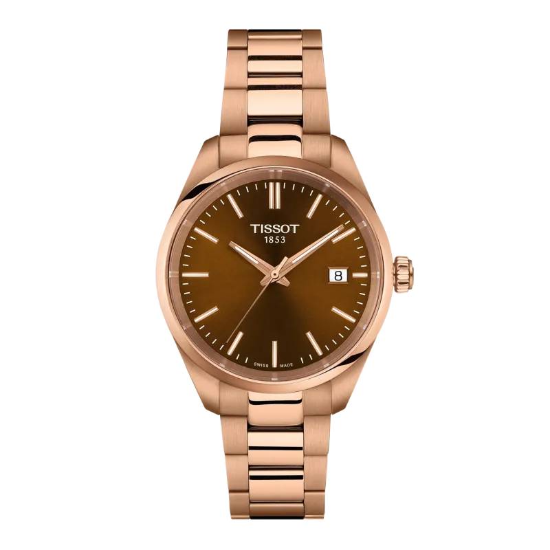 Tissot PR 100 34mm, quartz movement, rose gold ladies' watch T150.210.33.291.00