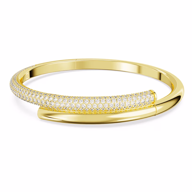 Swarovski Dextera Armreif Magnetischer Verschluss, Weiß, 18k vergoldet