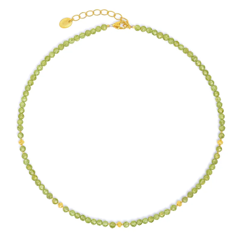 Bernd Wolf Lampana necklace, Lampa design line, Peridot, 24-karat gold plated