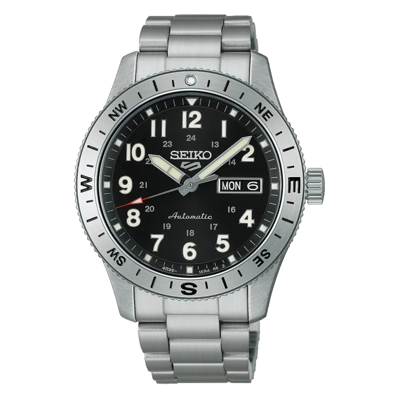 Seiko 5 Sports Field series 41mm, stainless steel, automatic, black men's watch HDB006K1