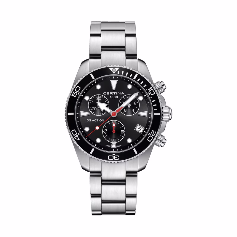 Certina DS Action Chrono, Quartz, Black, Stainless Steel 316L Men's Watch C048.417.11.051.00
