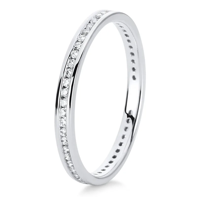 Memoire full ring 750 white gold 18kt 0.22ct ring size: 53