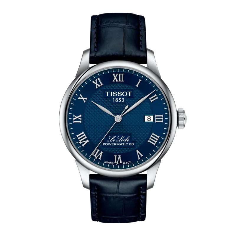 Tissot LE LOCLE Powermatic 80, automatic watch, leather strap, men's watch T006.407.16.043.00