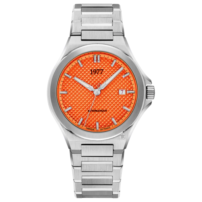 1977 ARSENE Automatik, 41 mm, Zifferblatt Orange, Edelstahlband 904L, Men's Watch 1977P02181