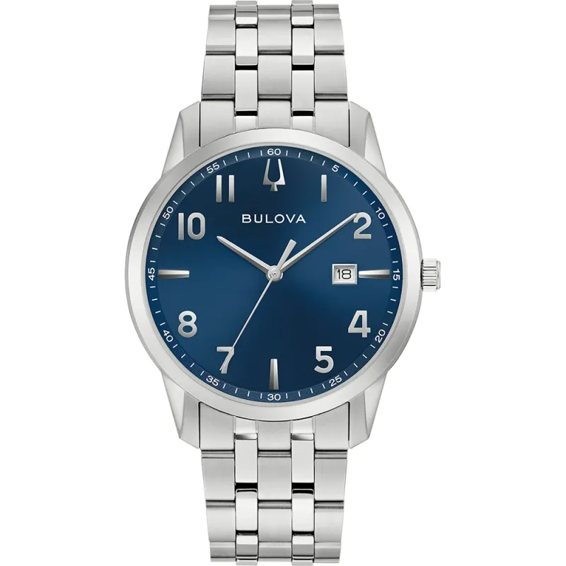 Bulova Classic Quartz, Stainless Steel Blue, 40mm Men's Watch 96B475