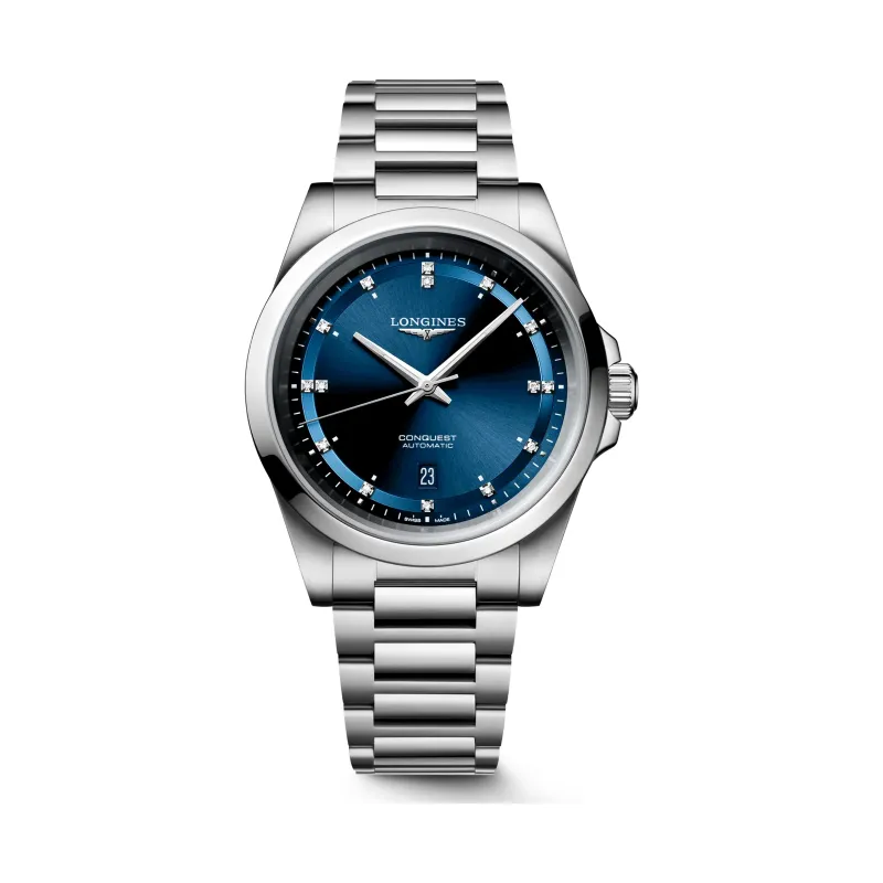 Longines Conquest Automatic 41 mm Steel Bracelet Blue Mens Watch L3.830.4.97.6