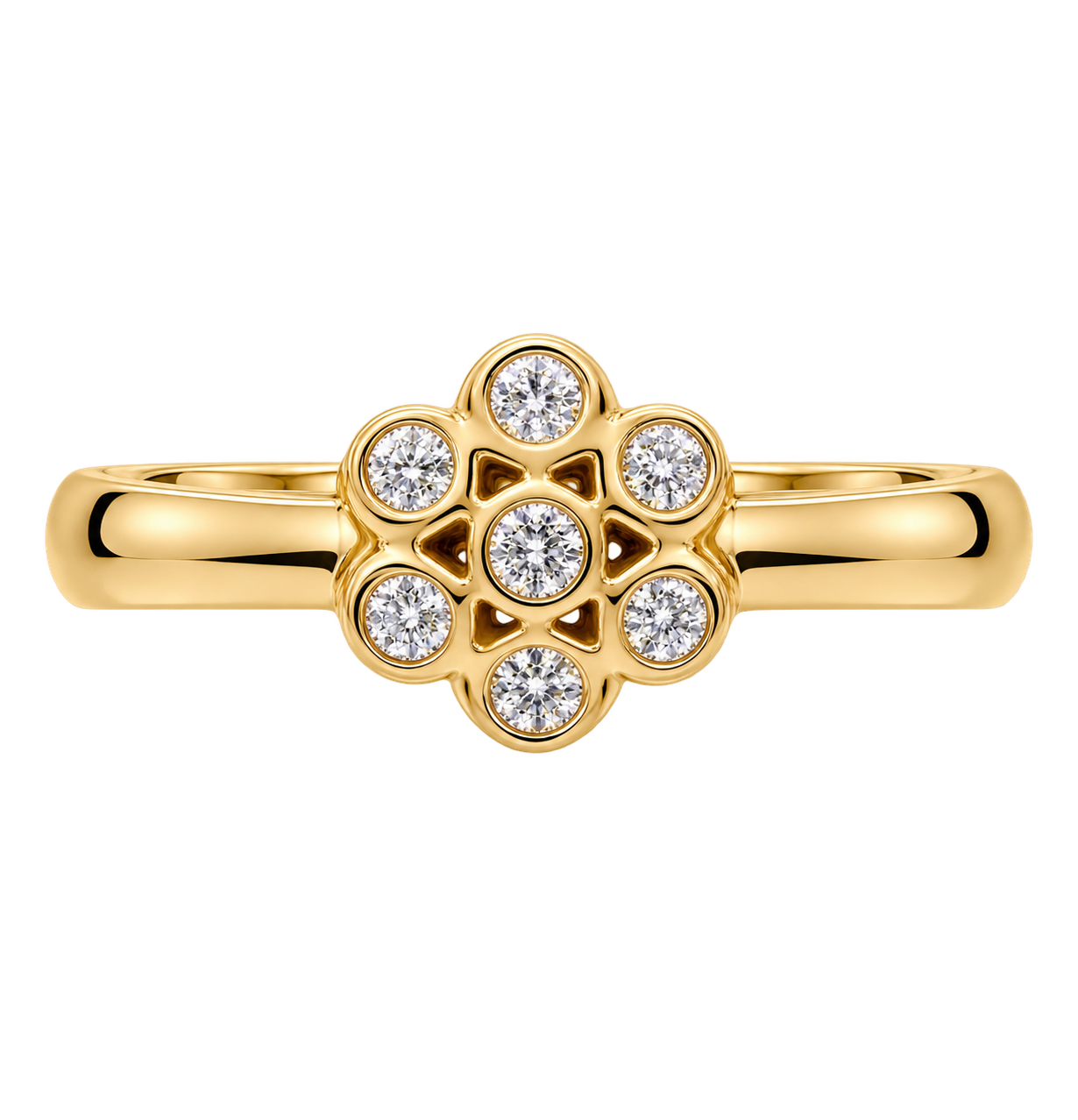 Melano Friends Blüten Ring Gr. 58, goldfarben mit Zirkonia