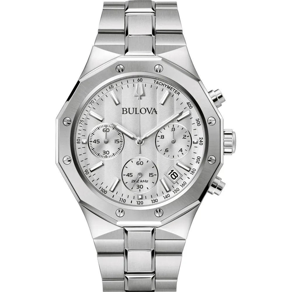 Bulova Precisionist Chronograph Silver men's watch 96B408