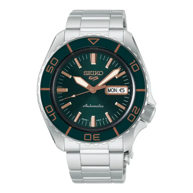 Seiko 5 Sports SKX Automatic 42 mm Steel Bracelet Green Mens Watch HDB005K1