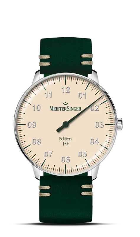 MeisterSinger Edition Neo J.E Beige with British Racing Green and Cognac, limited to 100 pieces Men's Watch ED-NES-J.E