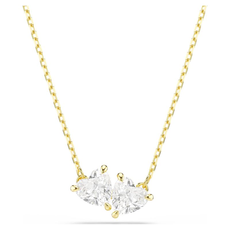 Swarovski Mesmera Halskette Herz, Weiß, 18k vergoldet