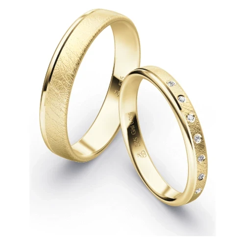 First Individual Love 3D Yellow – Two pair of wedding rings Rauschmayer 72-03037 / 73-03037
