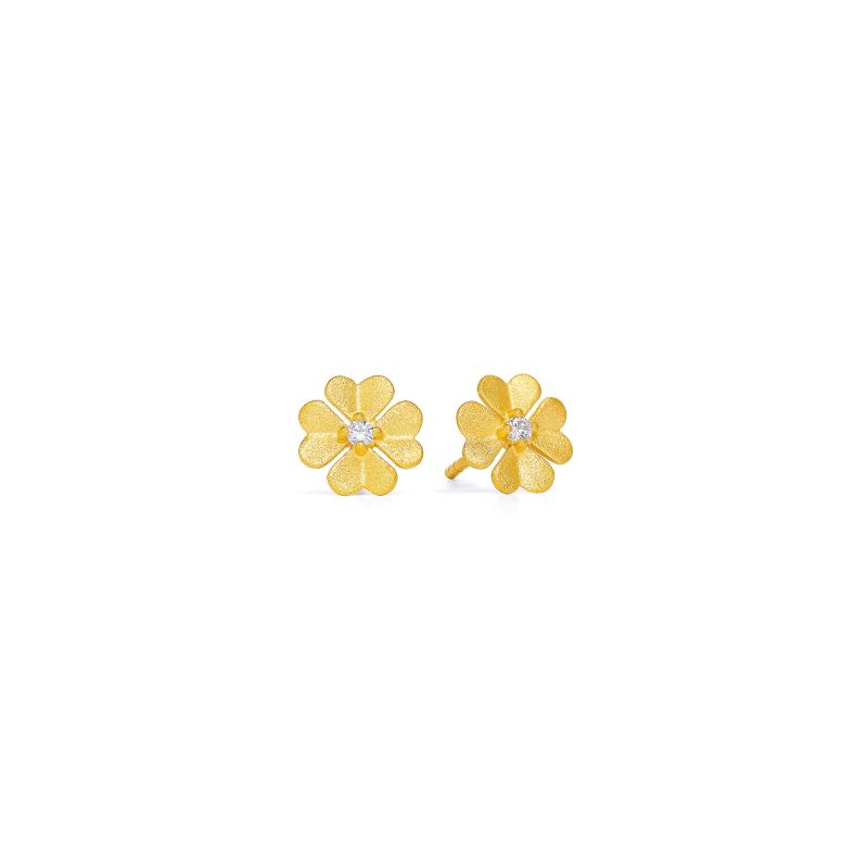 Bernd Wolf Plug Kleesia Design Line Lucky Charm, Gold, Zirconia