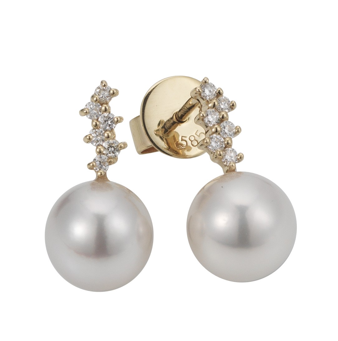 Adriana Akoya pearl and multi-diamond stud earrings N33