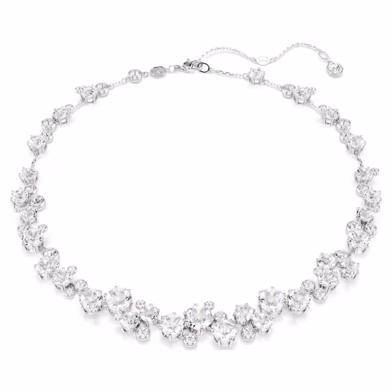 Swarovski Constella Halskette Rundschliff, Weiß, Rhodiniert