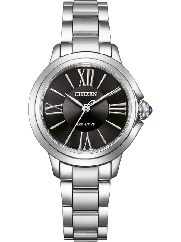 Citizen L - Elegance & Eco-Drive, Analog Quartz, Stainless Steel Band, Black Women's Watch EM1160-58E