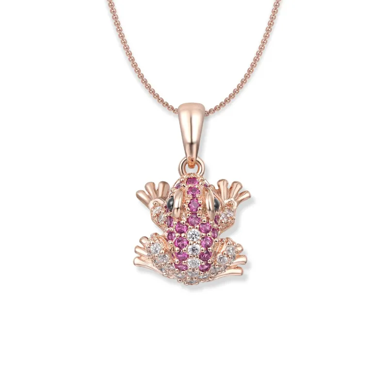 At the time, Ivy Pink Frog Necklace