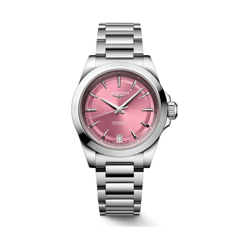 Longines Conquest Pink steel bracelet 34 mm Women’s Watch L3.430.4.99.6