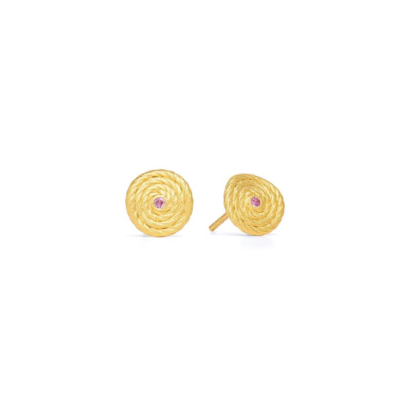 Bernd Wolf Stecker Liani Design Line Liana, tourmaline pink, 24-karat gold plated